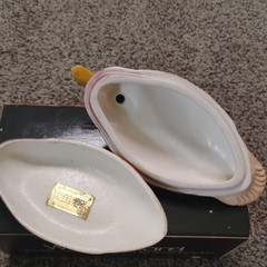 Vintage 1978 AVON Ceramic Wild Mallard Duck Organizer With Soap Original Box