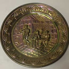Vintage Brass Wall Plate Pair 10″Old Time Tavern Made in England Rare