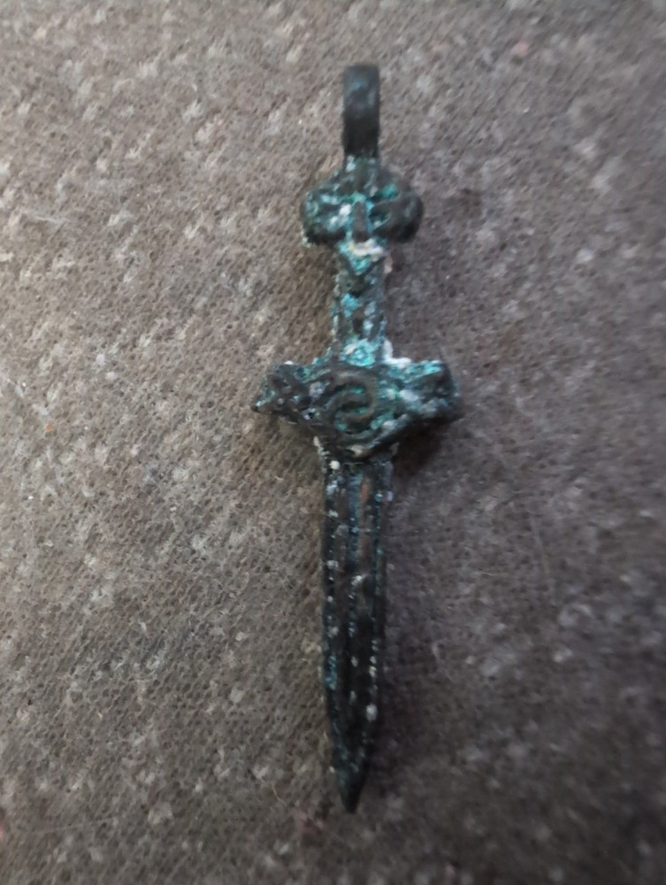 Ancient Bronze Antique Viking Amulet Amazing-Old Warrior Artifact Very Rare