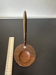 Ink Stand made from Teak of HMY Britannia Royal Yacht Original Antique Desk 1987