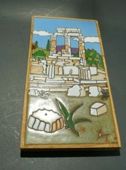 Mid Century Greece Greek Art Wall Décor Tile Terra-cotta by Angelo Tsakirakis