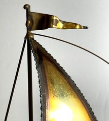 Vintage 1975 Demott Brass Sailing Ship With Original Tag Signed By Artist