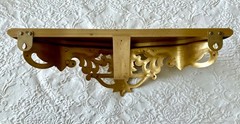 Vintage ’60’s Syroco Gold Wall Shelf Ornate Roses 19″ Wide Wall Decor #3025