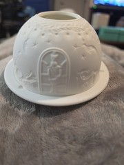 Bernardaud Lithophane VotiveLight Grenadiers Limoges France Bisque Porcelain