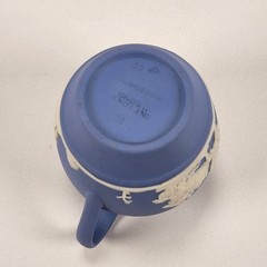VTG Wedgwood Blue Jasperware Miniature Pitcher Creamer Neoclassical Trees 2.5″