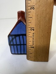 RARE Mudlen End Studio Felsham Suffolk Pottery Miniature House Cottage BLUE #3B