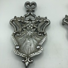 Beautiful 😊 Antique Cast Aluminum Cooking Trivets Pan Pot Holder Fun