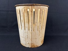 Vintage Erie Art Metal Co. Dan-Dee No. 1 Industrial Waste Basket Trash Can White
