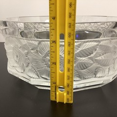 Hoya Mikasa Crystal Frosted Floral Bowl 1980s W. Germany Heavy weighs 7lbs 4oz