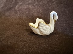 Limoges Swan Gold Trim Hand Painted France 2.5 X 2”