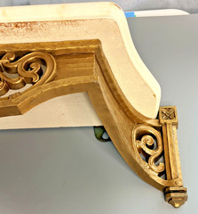 Vintage Syroco Gold Wall Shelf Faux Marble Top Hollywood Regency 22″ USA