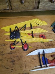 Vintage 1975 Sexton Homco Airplanes Wall Decor Set of 3 Cast Metal Planes