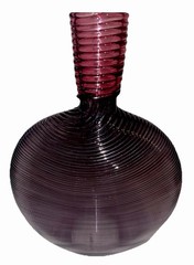 Signed Studio PARAN Richard Jones Optic Twist Glass Flask Vase Purple