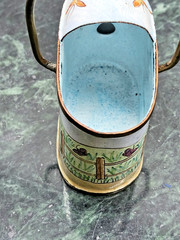 Empress Arts LTD 2000 Miniature Enamel Watering Can Bunny Rabbit Basket Vintage