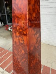 Red Marble Stone Obelisk 22”h Regency Neoclassical MCM Maximalist