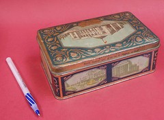 Ukraine SUPREME SOVIET Kiev City Landmarks CANDY TIN BOX 1950s BIG USSR Prop Art