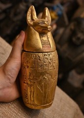 RARE Egyptian Antiquities Canopic jars (sons of Horus) jars for mummification BC
