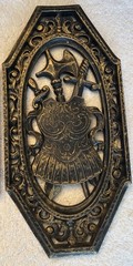 VTG Homco Syroco Medieval Gothic Weapon & Armor Themed Plastic 4 Wall Plaques