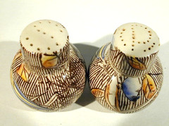 DISNEY VERNON KILNS CA. FANTASIA “AUTUMN BALLET’ SALT AND PEPPER SHAKERS 1940