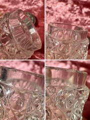 Antique Small Levi & Salaman Glass Jar Pot Sterling Silver Lid Art Nouveau 1900s