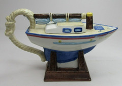 VTG Fitz and Floyd Omnibus Sailboat Teapot “Eastwind Regatte” 1996