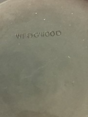 Wedgwood Jasperware White on Black Lidded Cigarette / Tobacco Jar Post 1908