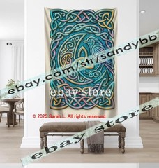 Endless Knot Celtic Tapestry 3D relief look Wall Art spiritual decor 59X82 in