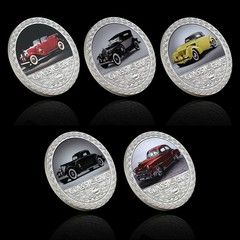Classic Car 5 Coin Set with Gift Box Certificate Commemorative Collectibles Gift