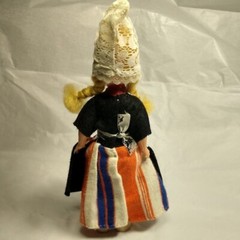 Souvenir Plastic Doll Sleep Eyes Traditional Dutch Folk Costume Wooden Shoes