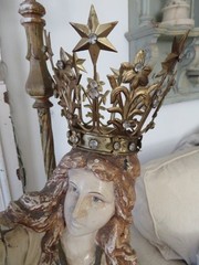 GORGEOUS Gold Aged Patina CROWN Rhinestones Stars Flowers for Statue or Display