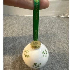 Royal Tara fine bone China, Ireland Shamrock Ornament on a green ribbon