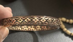 Antique Norwegian Rose Gold Tone filigree Bracelet Cutout X’s , Norway STUNNING