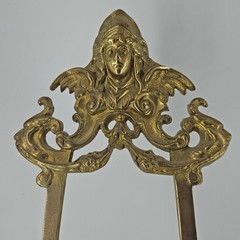 Vintage Gothic Style figural Brass Table Top Book Art Display Easel Stand 22″