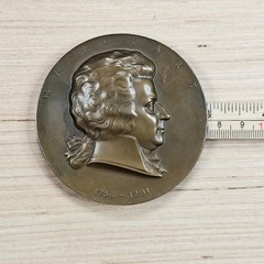 W.A. Mozart Commemorative Bronze Medallion Coin Bronze Brown Profile Relief