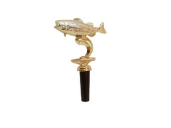 METAL GOLD BASS FISH TROPHY FOR A BEER TAP HANDLE
