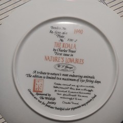 The Koala by Charles Frace Collector Plate 1990 WS George NaturesLovables Bradex