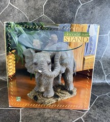 Alco Resin Elephant Decorative Stand Original 3D Design New in Box -12 Inch Tall