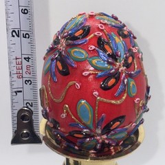 SIGNED Nannette Fenn “Eggs”traordinaire Designs Floral Faberge Inspired Egg USA