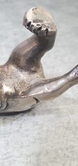 rare Ugly Vintage Pug or Bulldog Metal statue Figurine 3x2x1 inches