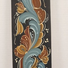 VTG Hand Painted Rosemaling Wood Bread Cutting Board Farmhouse Folk Art 19.5″
