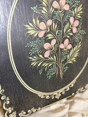 Scandinavian hand-painted wooden bread board traditional rosemaling artwork