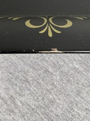 Vintage Black Metal Serving Trays Set of 6 Hand Painted Floral Rose Toleware Art