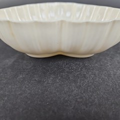 Vintage Belleek Ireland Heart ShapedServing Dish Scalloped Edge Pottery