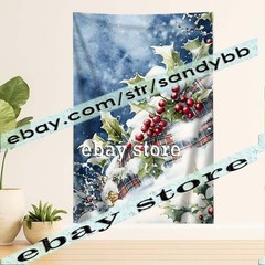 Holly & Snow tapestry traditional winter berry style 39X59 in