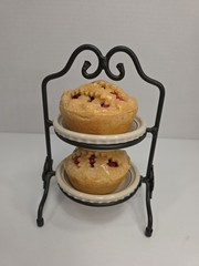 Longaberger Collector Club Miniature Pie Stand Pottery Pie Plates Faux Pies