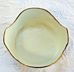 Vtg T & V Limoges France Footed Butter &Cheese Bowl Handpainted Roses Gold Gild