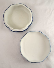 Wedgwood Cobalt Blue Jasperware 5″ Scalloped Trinket Box