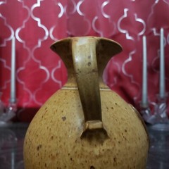 Vintage 9″ Ligonier Pitcher Pottery Vase 1 Peter 4:10 Signed Bottom (Unknown)