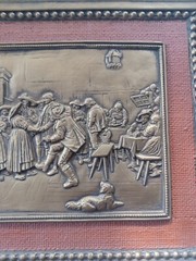Vintage French Floralix Detailed Relief Framed Wall Decor Market Scene