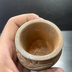 Unique Ancient Near Eastern Chlorite Stone Cup/Vase With Scene All Round